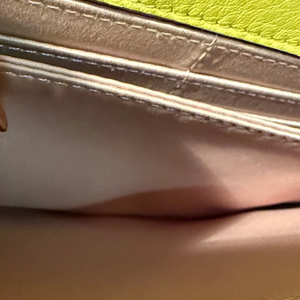 Vibrant Yellow Crossbody Bag with Chain Strap - Picture 10 of 11